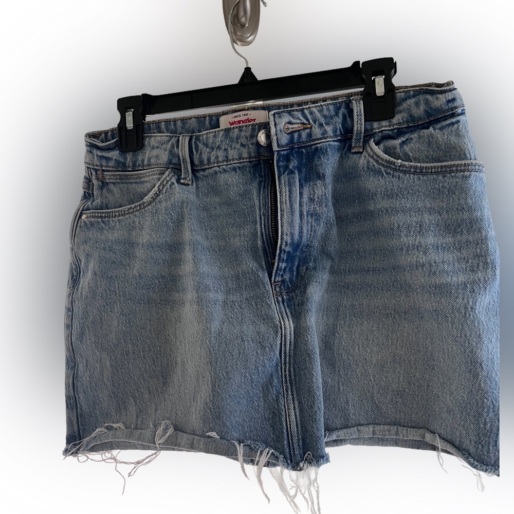 Wrangler Raw Hem Denim Mini Skirt - Picture 3 of 6